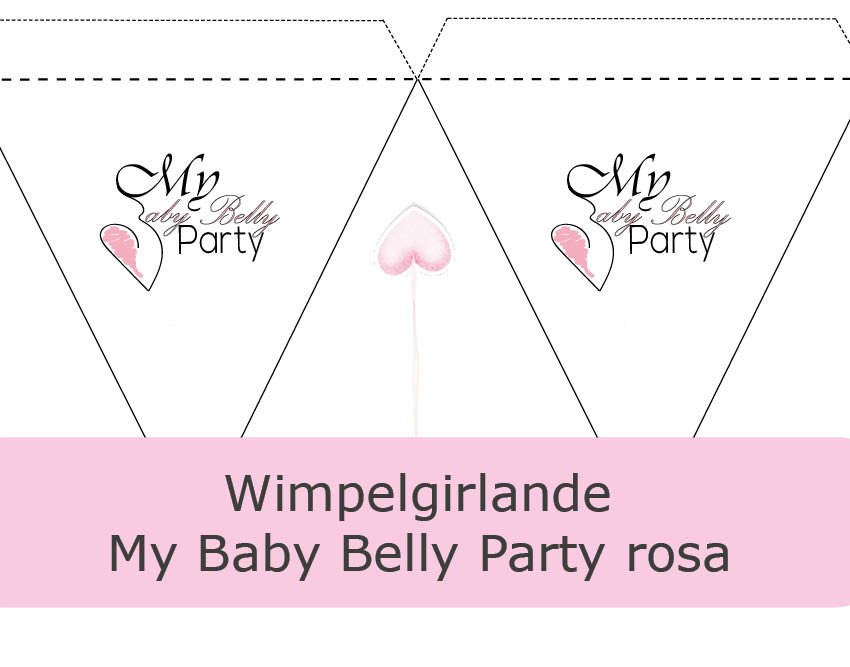 Gratis Babyparty-Girlande in Rosa zum Download und Ausdrucken