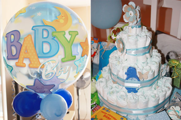 Windeltorte mit nützlichen Baby-Geschenken