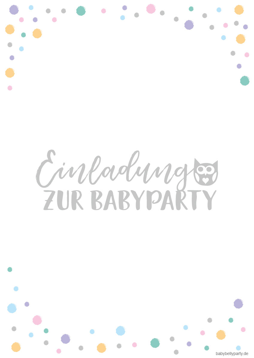 Babyparty Einladungskarten mit niedlichem Eulen-Motiv zum gratis Download