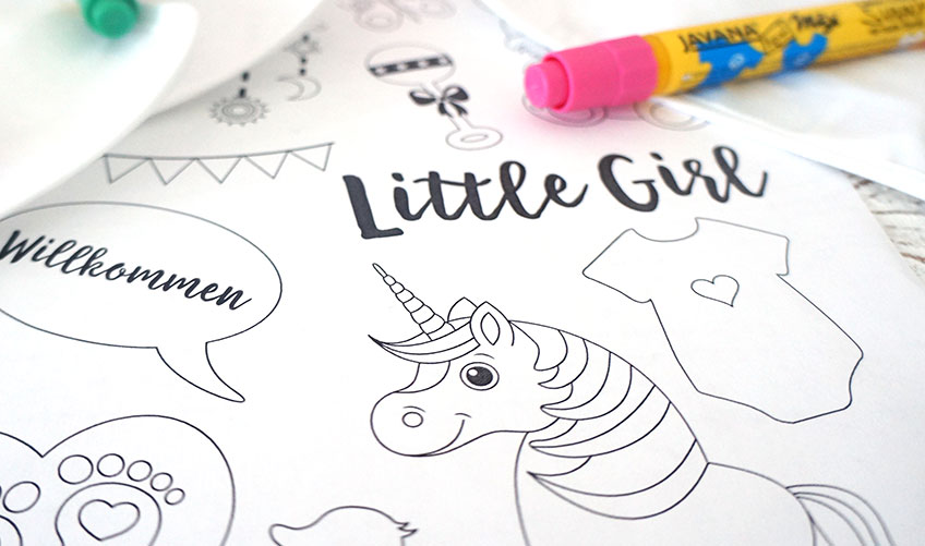 Little Girl - Süße Motive zum gratis Download für eure Babyparty Spiele