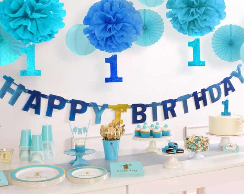Geburtstagsdeko Mädchen und Jungen Geburtstagsdeko Rosa und Blau Deko Geburtstag Mädchen und Junge blau