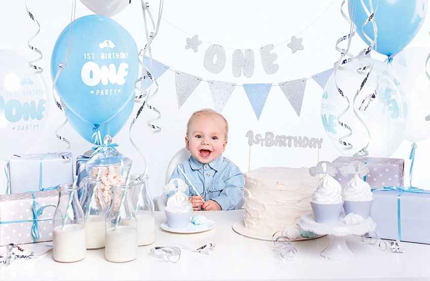 1st Happy Birthday Boy erster Geburtstag Baby Jungs Luftballons Set Deko Party