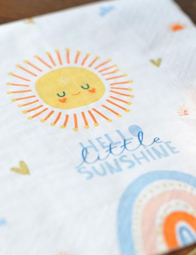 Süße Sunshine Servietten für deine Babyparty Deko