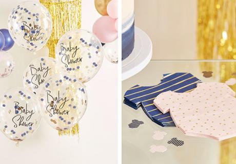 Deko in Rosa & Blau für die gemischte Babyparty, Gender Reveal & unangepasste Mamas
