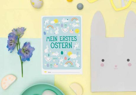 Meilensteinkarte für das erste Osterfest