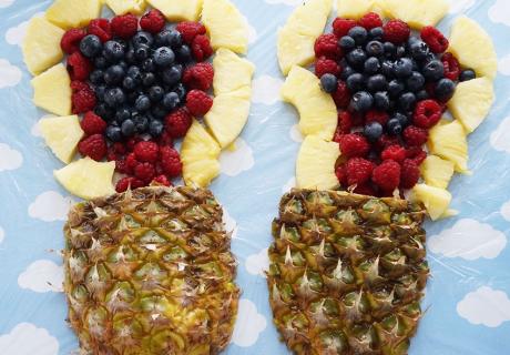 Ein Heißluftballon aus Ananas & Co