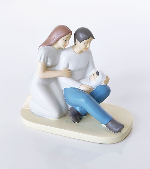 Deko-Figur "Eltern mit Baby" - 10 cm