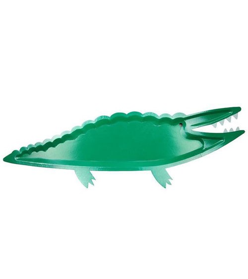 Shape-Pappteller "Grünes Krokodil" - 4 Stück