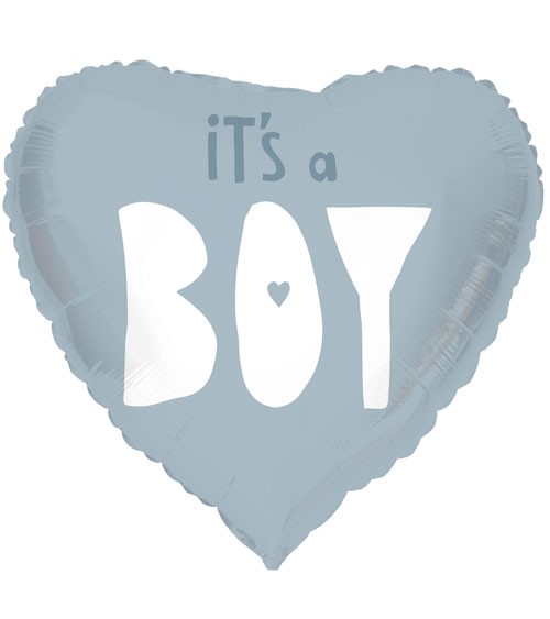 Herz-Folienballon "It's a Boy" - blau - 45 cm