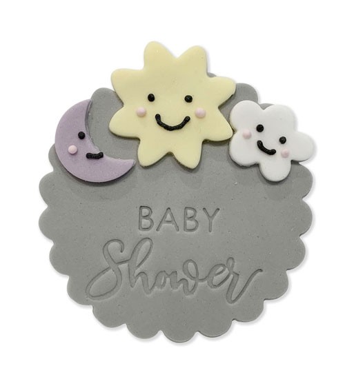 Zuckerdekor "Baby Shower - Sonne & Mond" - 7,5 cm