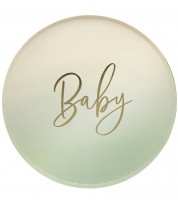 Pappteller "Baby" - salbei ombre - 8 Stück