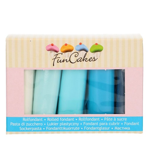 FunCakes Fondant - Farbmix Blau - 5 x 100 g