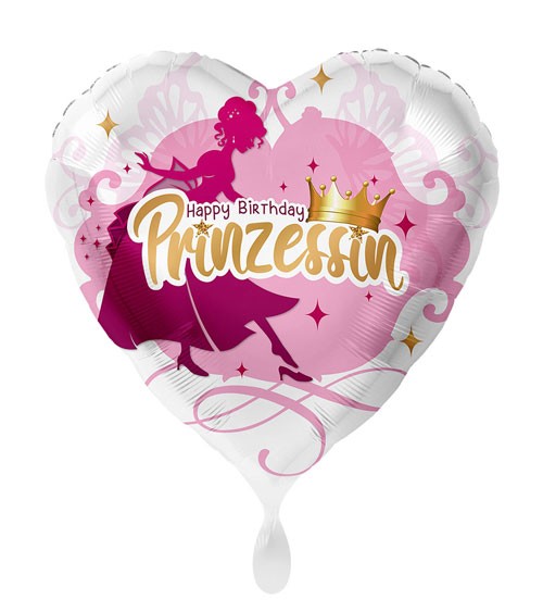 Herz-Folienballon "Geburtstag Prinzessin"