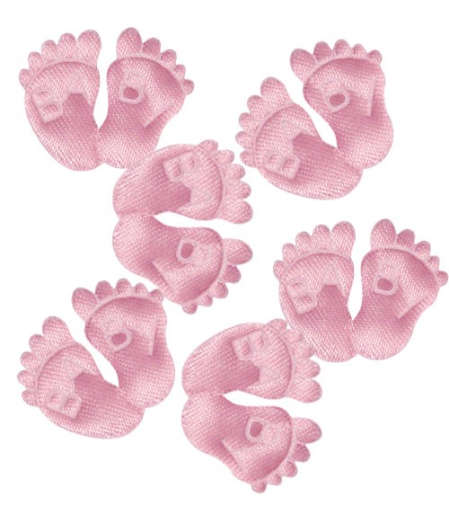 Babyfüßchen aus Stoff - rosa - 6 Paar