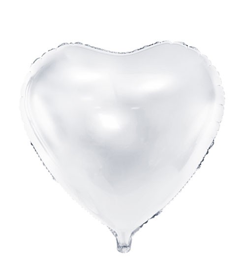 Herz-Folienballon - weiß - 61 cm