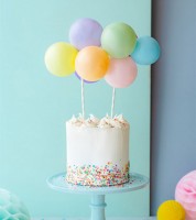 Kuchenderation mit Ballons "Farbmix" - 18-teilig