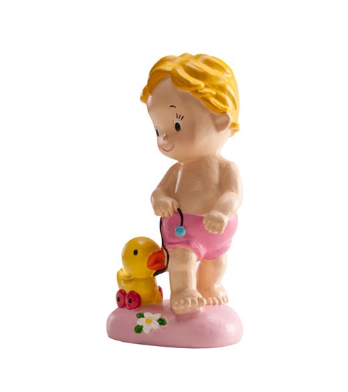 Deko-Figur "Baby Girl mit Ente" - 9,5 cm