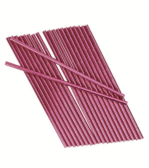 Papierstrohhalme - metallic pink - 25 Stück