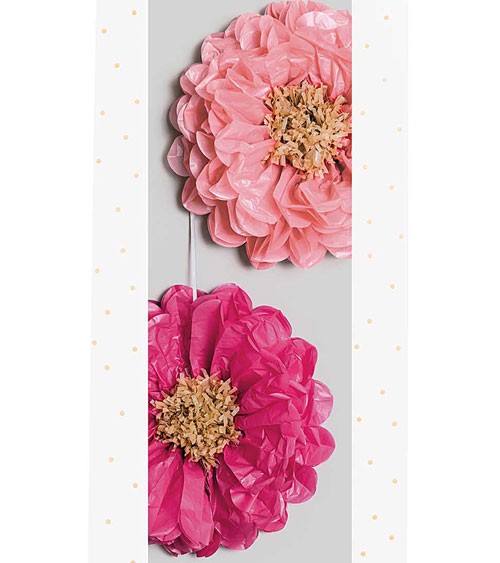 Blumen aus Seidenpapier - rosa, pink - 45 cm - 2 Stück
