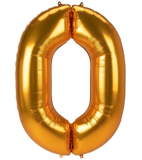 JumboShape-Folienballon Zahl "0" - gold - 93 x 134 cm