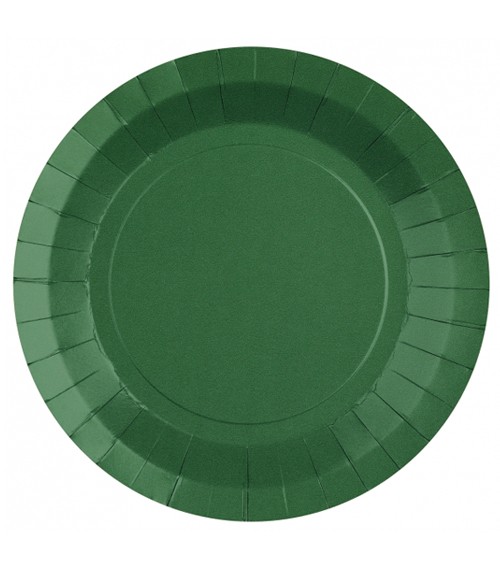 Pappteller - dunkelgrün - 10 Stück