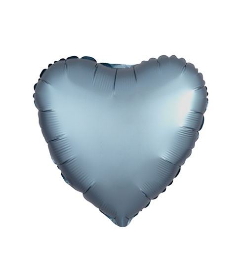 Herz-Folienballon „Satin Luxe“ – stahlblau – 43 cm