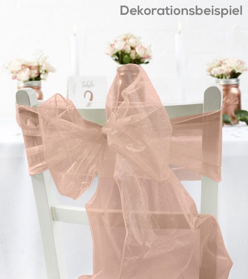 Organza-Stuhlschleife - rosegold