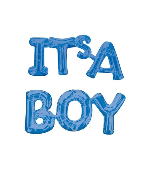 Schriftzug-Folienballon "Its a Boy" - blau - 100 x 22 cm