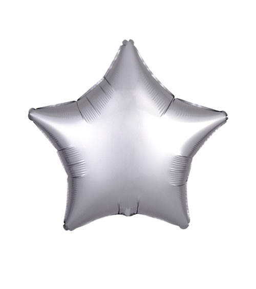 Stern-Folienballon „Satin Luxe“ – silber – 48 cm