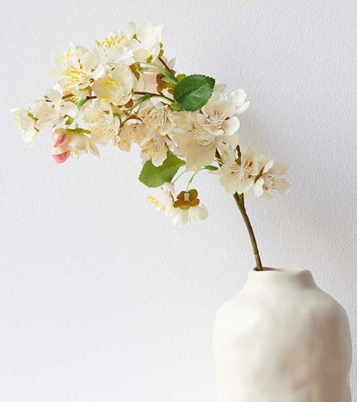Künstlicher Kirschblütenzweig - weiß - 57 cm