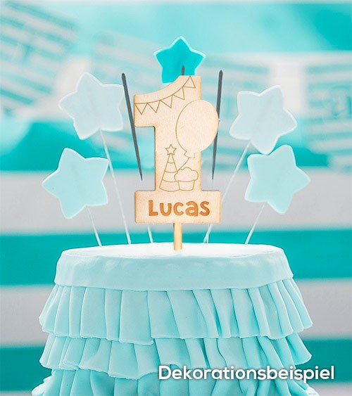 Dein Cake-Topper "1. Geburtstag - Party" aus Holz - Wunschtext