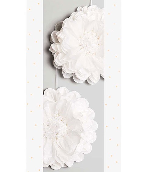 Blumen aus Seidenpapier - weiß - 45 cm - 2 Stück