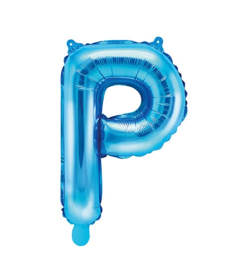 Folienballon Buchstabe "P" - blau - 35 cm