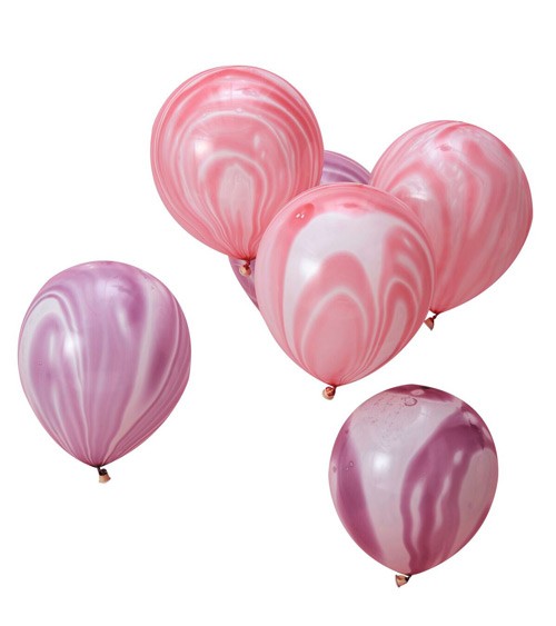 Luftballon-Set "Marble" - rosa/lavendel - 10 Stück
