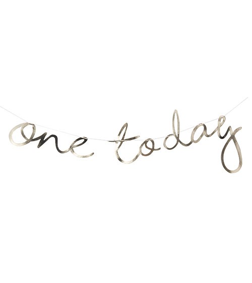 Schriftzuggirlande "one today" - gold - 1,5 m