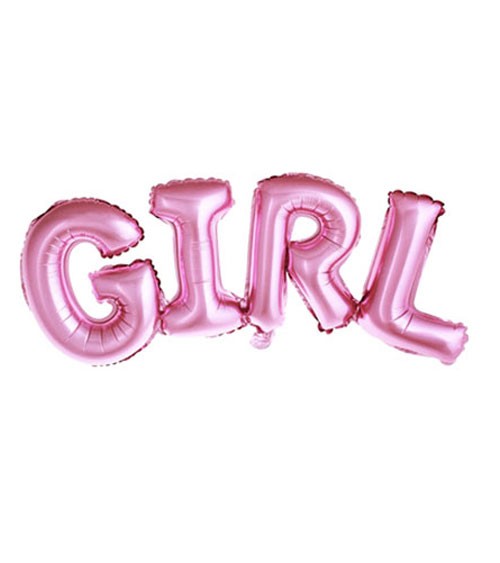 Schriftzug-Folienballon "GIRL" - rosa - 74 x 33 cm