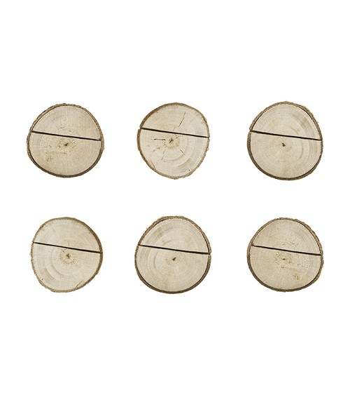 Tischkartenhalter aus Holz "Baumscheiben" - 6 Stück