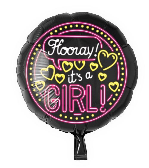 Folienballon "It's a girl!" - Neon - 46 cm