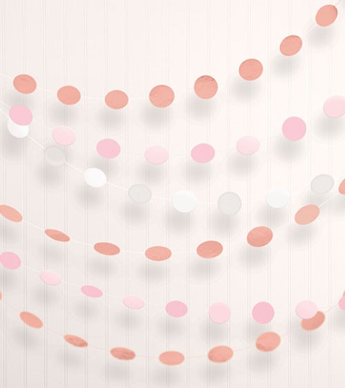 Konfetti-Girlanden - rosegold/rosa - 2,13 m - 6 Stück