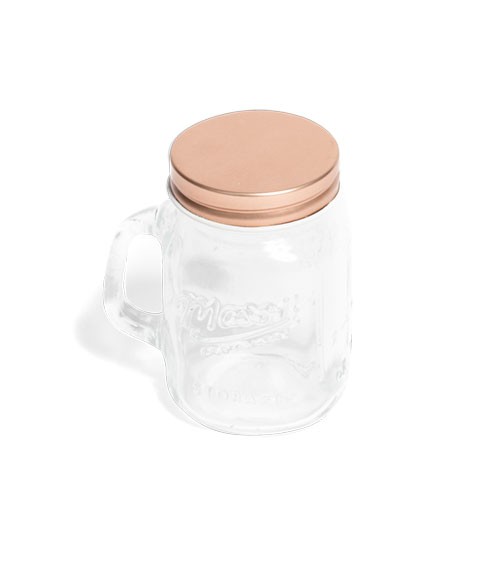 Mason Jar mit rosegoldenem Deckel - 120 ml