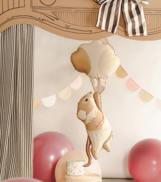Supershape-Folienballon "Maus mit Luftballons" - 55 x 134 cm