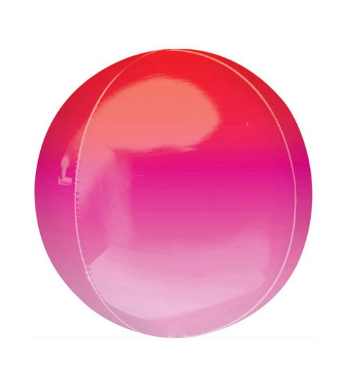 Orbz-Folienballon "Ombre" - rot-rosa - 38 x 40 cm