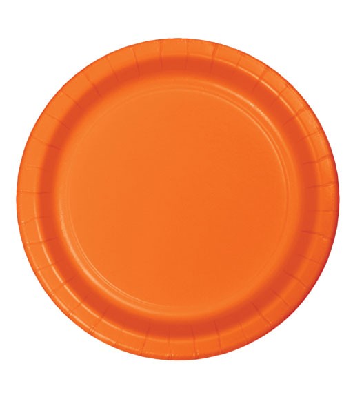 Pappteller - orange - 24 Stück