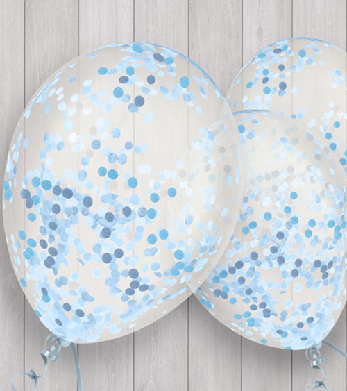 Konfetti-Ballons - blau - 5 Stück