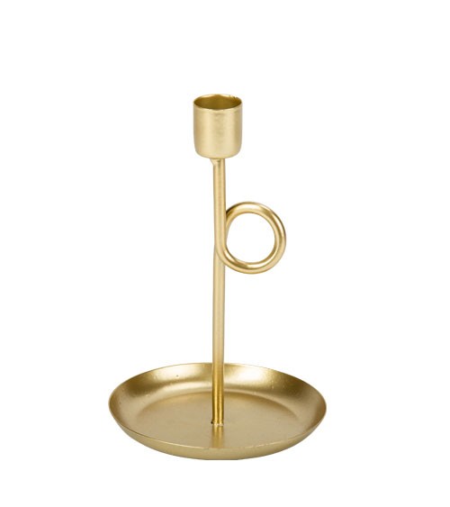 Kerzenhalter "Loopy" - gold - 16,5 cm
