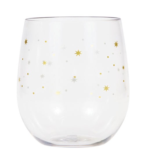 Plastikglas "Goldene Sterne"
