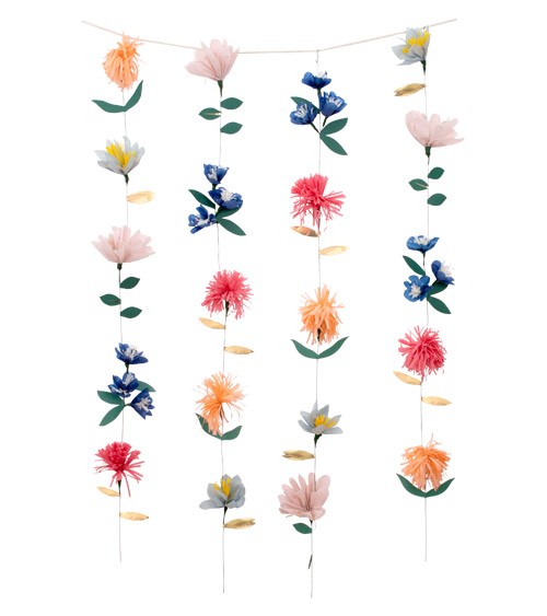 DIY Flower Wall aus Seidenpapier - Farbmix - 91 x 122 cm