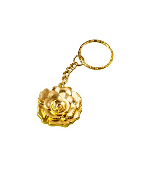 Schlüsselanhänger aus Metall "Goldene Rose"