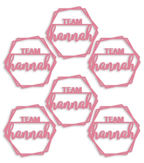 Deine Anhänger "Hexagon - zwei Zeilen" aus Acryl - 6 Stück