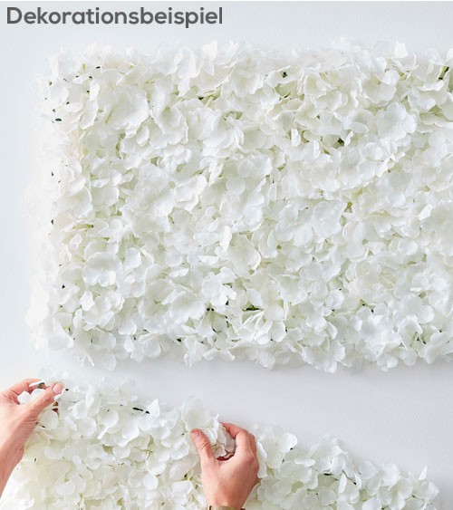 Wanddekoration mit weißen Kunstblumen - 63 x 45 cm
